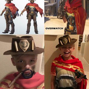 Child Youth Homemade McCree Overwatch OW Costume